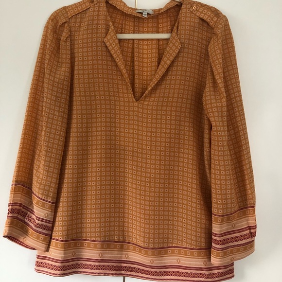 JOIE 100% silk ethic boho print blouse - Picture 3 of 6